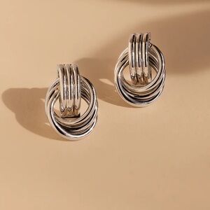 Elegant Silver Knot Earrings